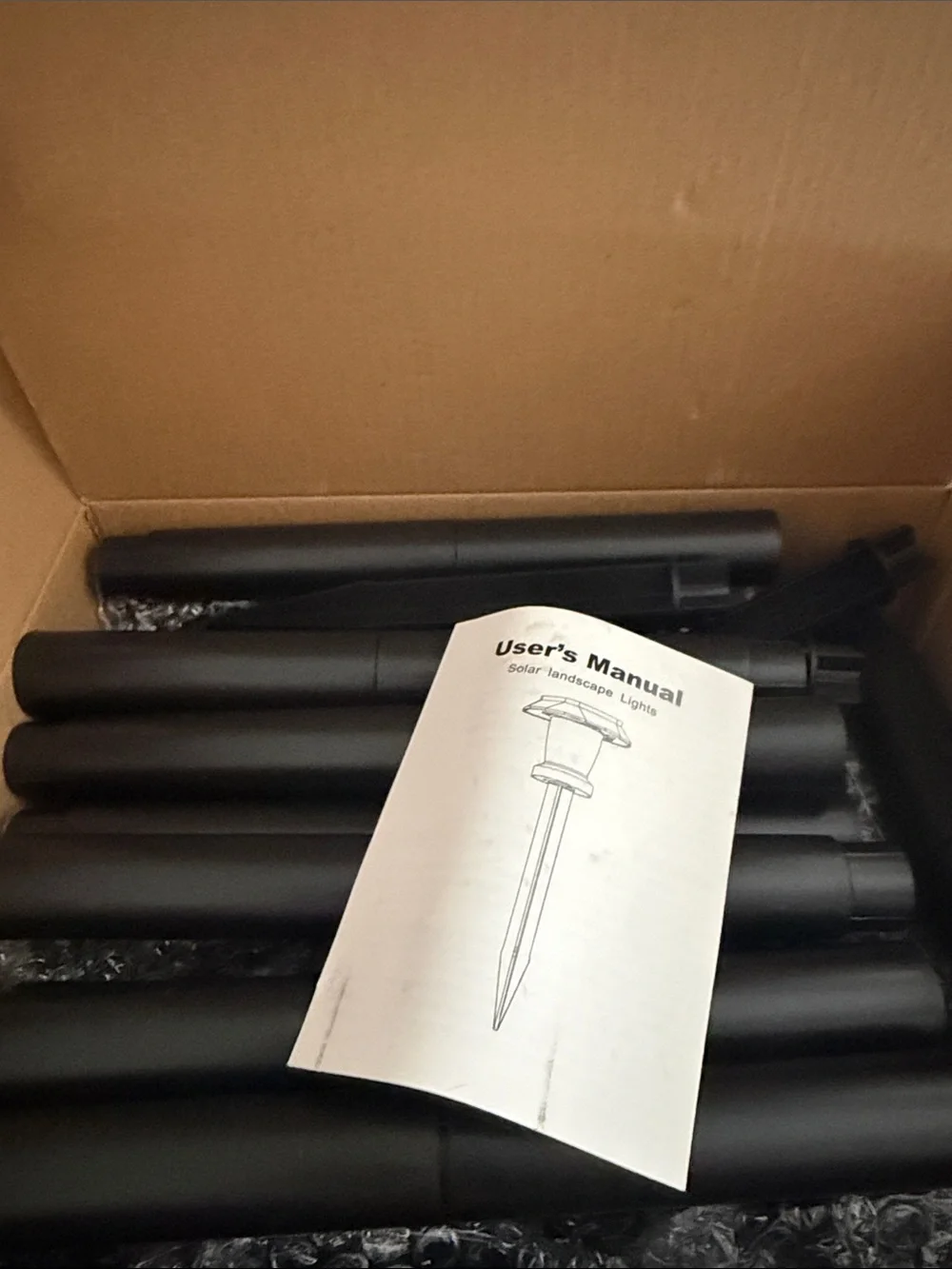 Amazon Essentials Black Solar Outdoor Pathway Light